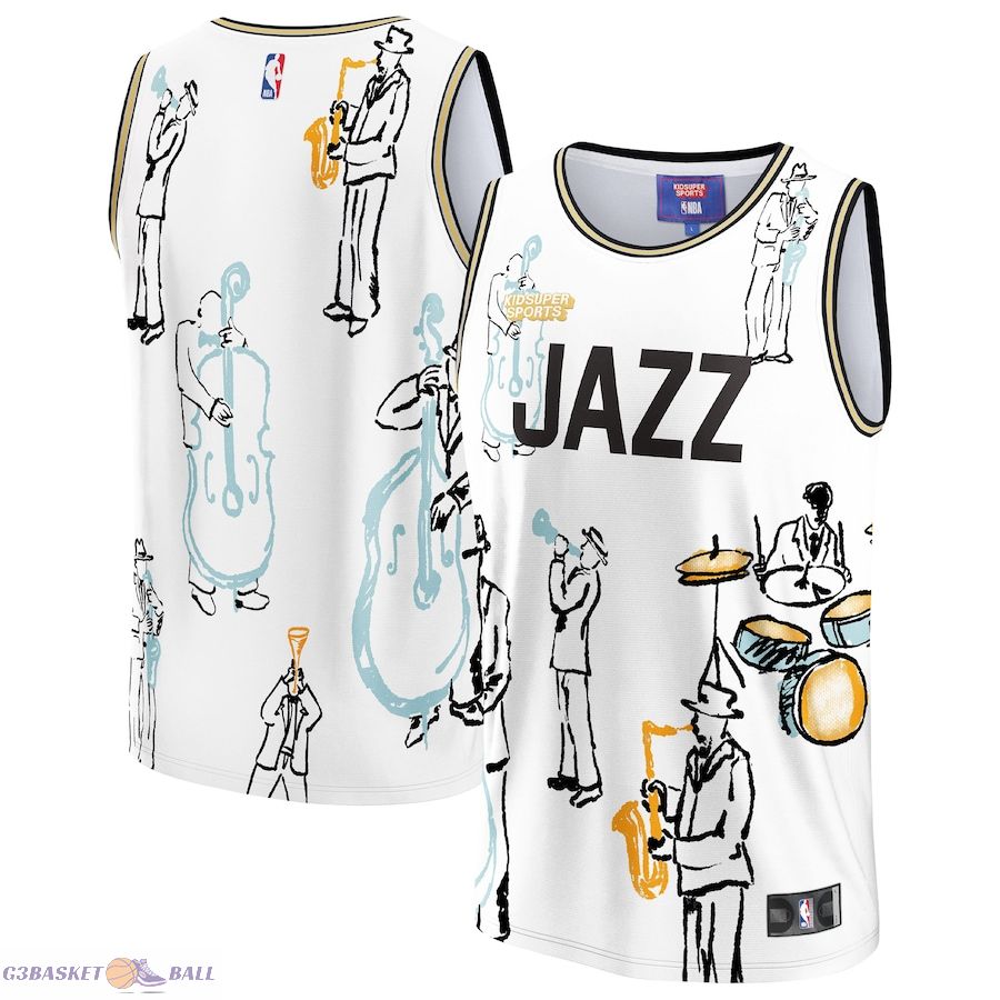 Unisex Utah Jazz NBA & KidSuper Studios by Fanatics White Hometown Jersey