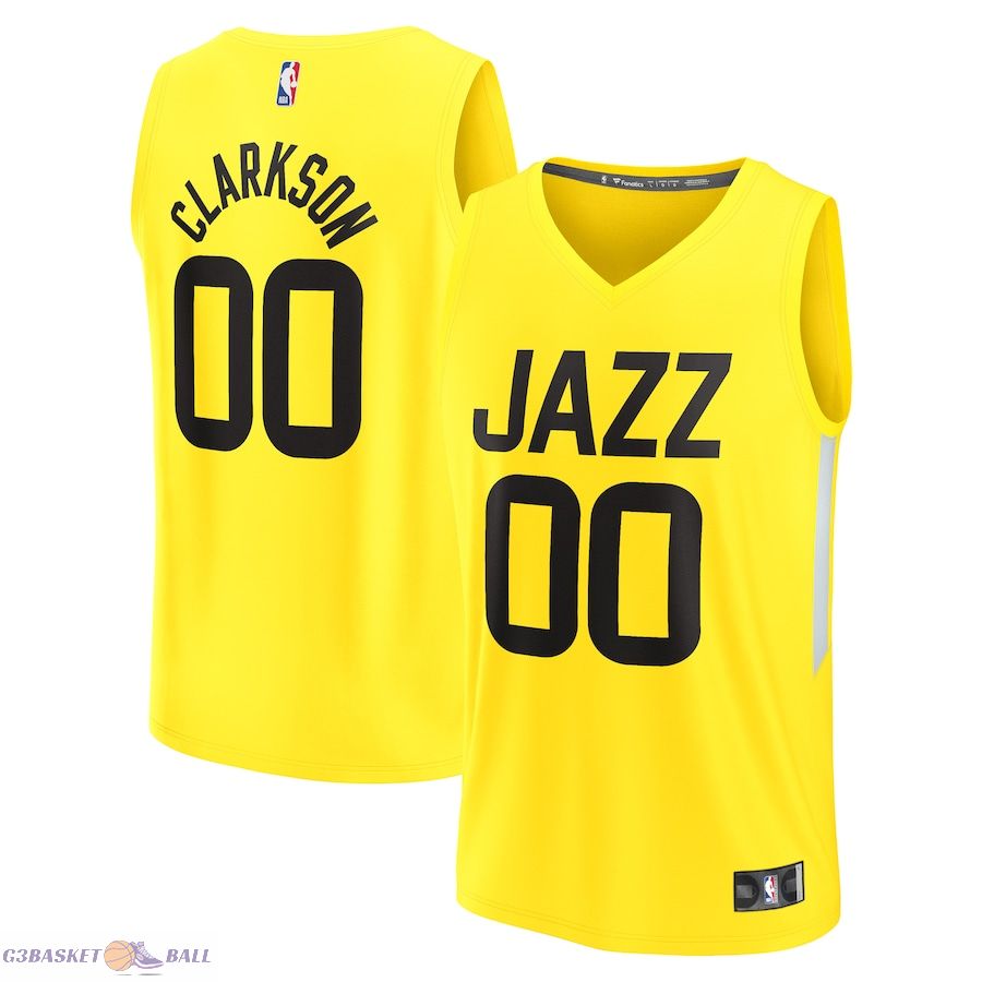 Men's Utah Jazz Jordan Clarkson Fanatics Yellow Fast Break Replica Jersey - Icon Edition