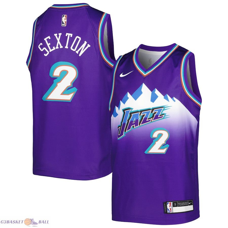 Youth Utah Jazz Collin Sexton Purple 2022/23 Swingman Jersey - City Edition