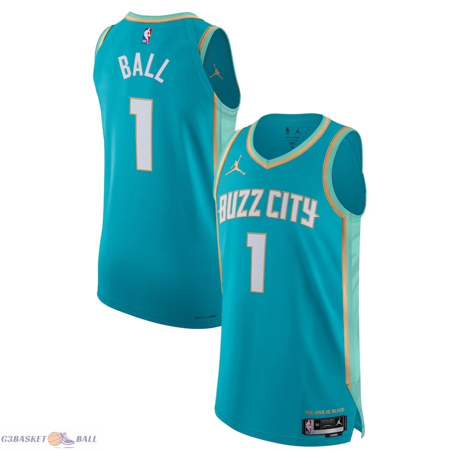 Men's Charlotte Hornets LaMelo Ball Jordan Brand Teal Authentic Jersey - City Edition