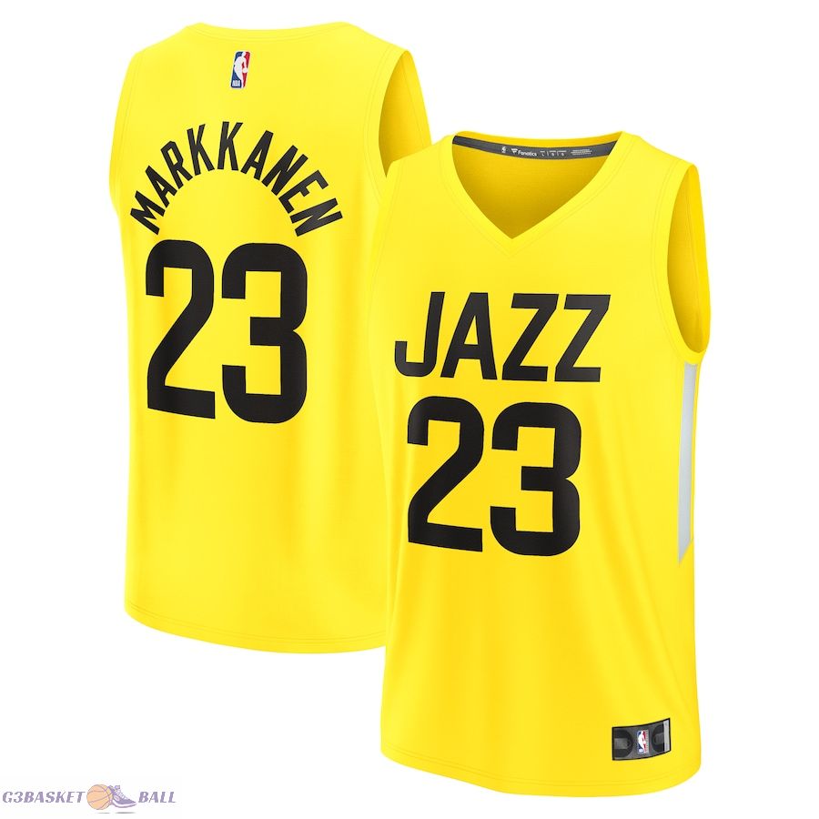 Youth Utah Jazz Lauri Markkanen Fanatics Yellow Fast Break Player Jersey - Icon Edition