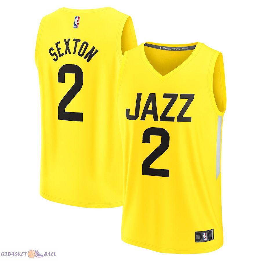 Youth Utah Jazz Collin Sexton Fanatics Yellow Fast Break Player Jersey - Icon Edition