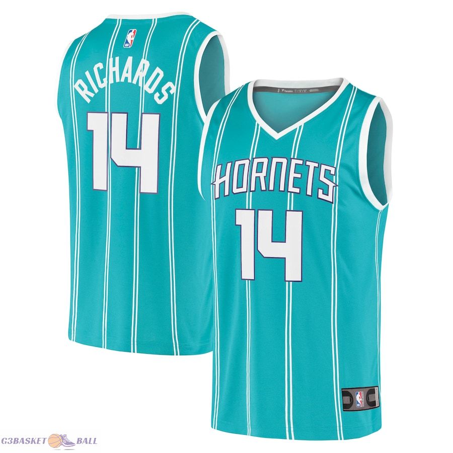 Men's Charlotte Hornets Nick Richards Fanatics Teal Fast Break Replica Jersey - Icon Edition