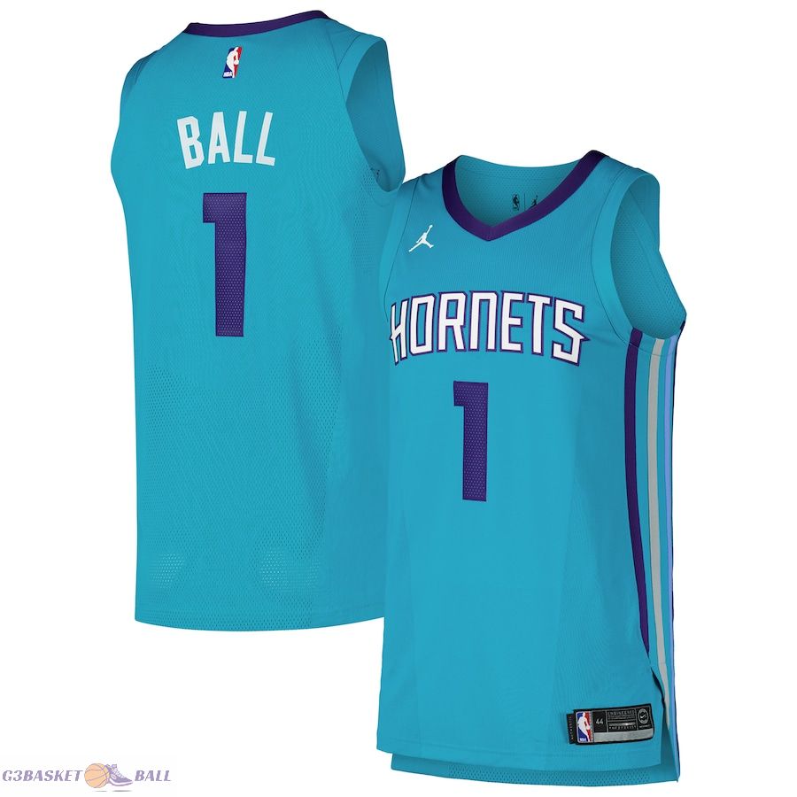 Men's Charlotte Hornets LaMelo Ball Jordan Brand Teal Authentic Player Jersey - Icon Edition