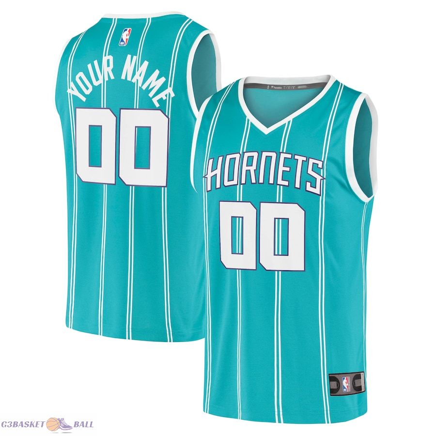 Youth Charlotte Hornets Fanatics Teal 2020 Fast Break Replica Custom Jersey - Icon Edition