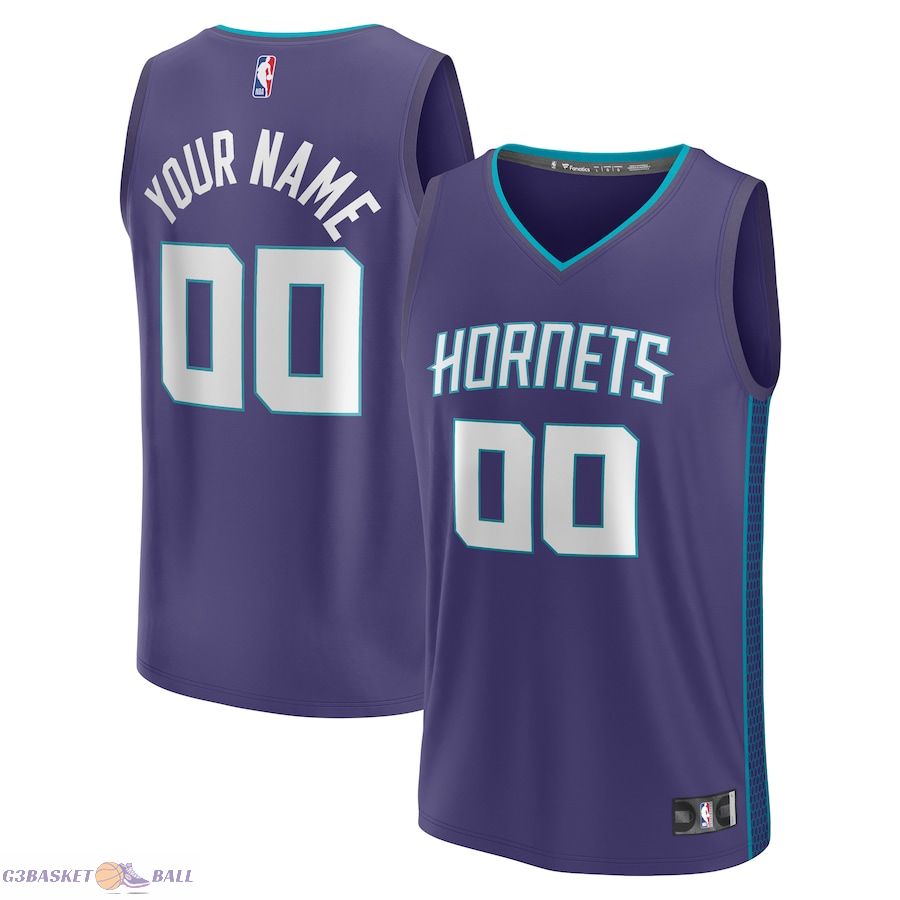 Youth Charlotte Hornets Fanatics Purple Fast Break Replica Custom Jersey - Statement Edition