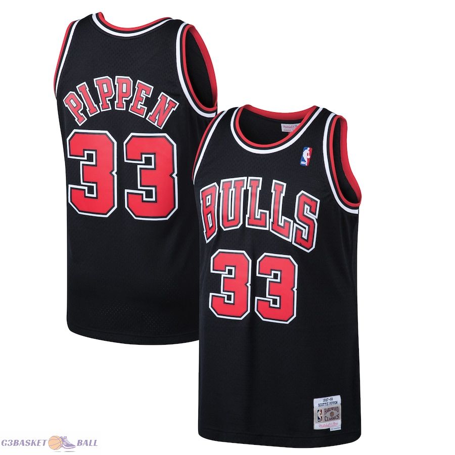 Men's Chicago Bulls Scottie Pippen Mitchell & Ness Black 1997/98 Hardwood Classics Swingman Jersey