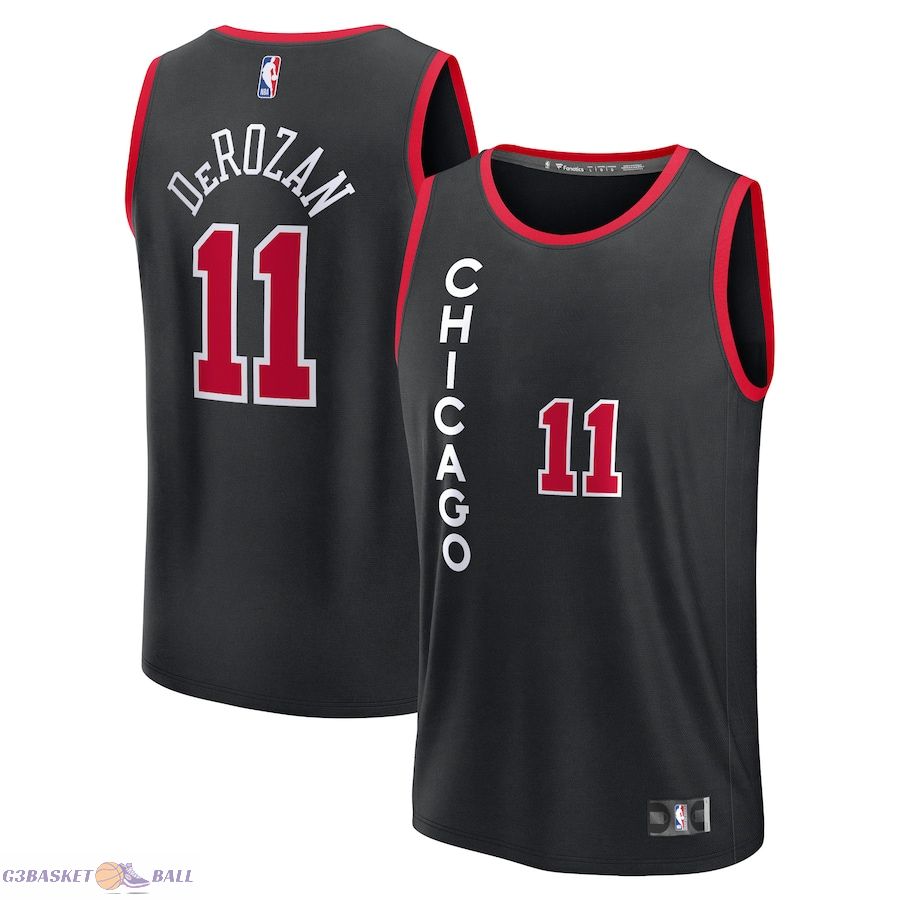 Men's Chicago Bulls DeMar DeRozan Fanatics Black Fast Break Jersey - City Edition