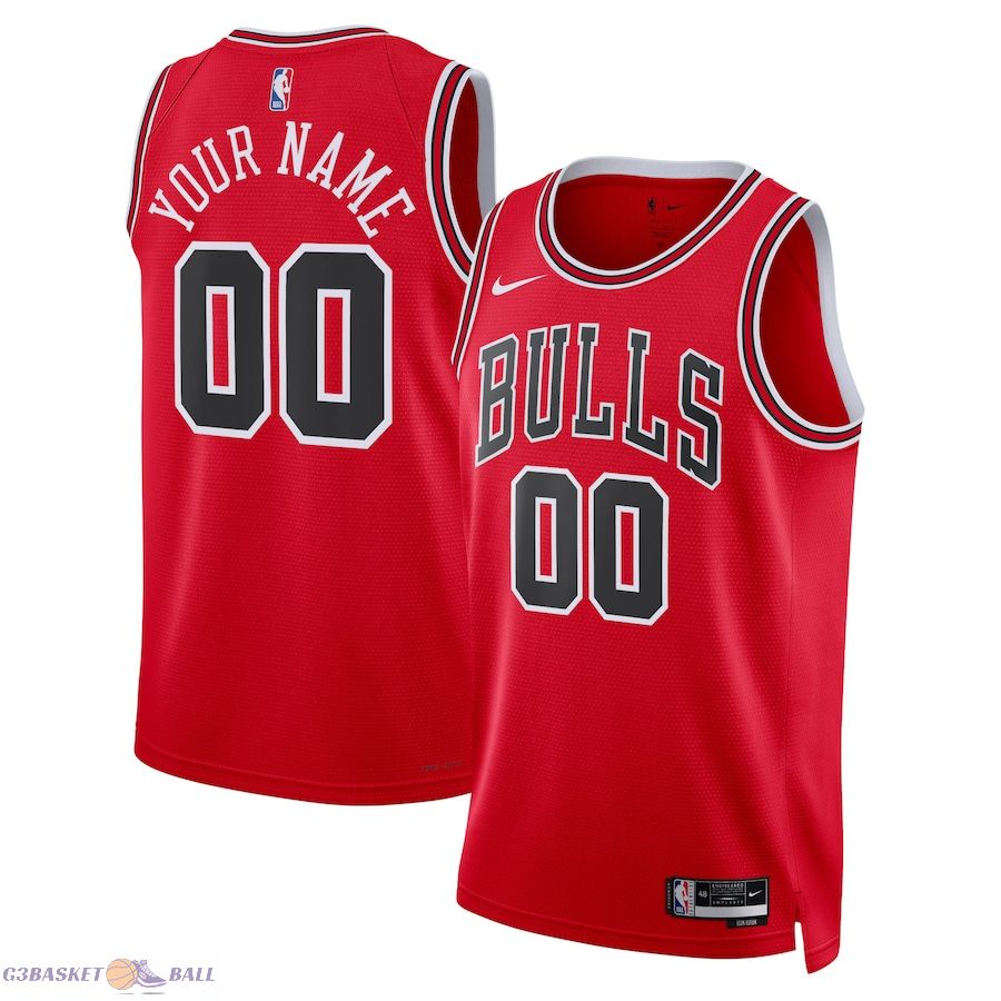 Unisex Chicago Bulls Red Swingman Custom Jersey - Icon Edition