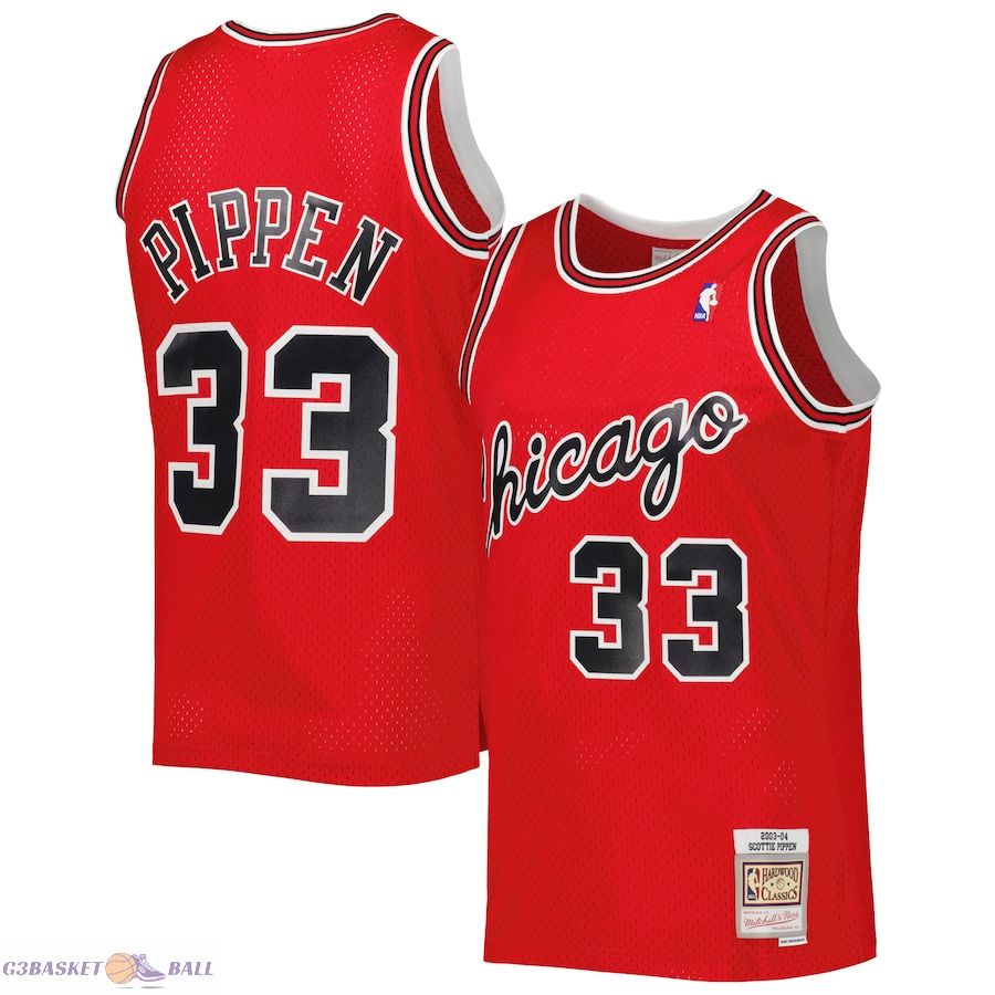 Men's Chicago Bulls Scottie Pippen Mitchell & Ness Red Hardwood Classics 2003-04 Swingman Jersey