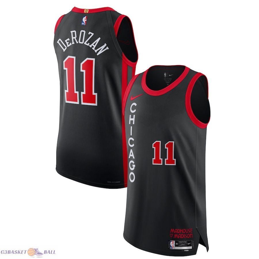 Men's Chicago Bulls DeMar DeRozan Black Authentic Jersey - City Edition