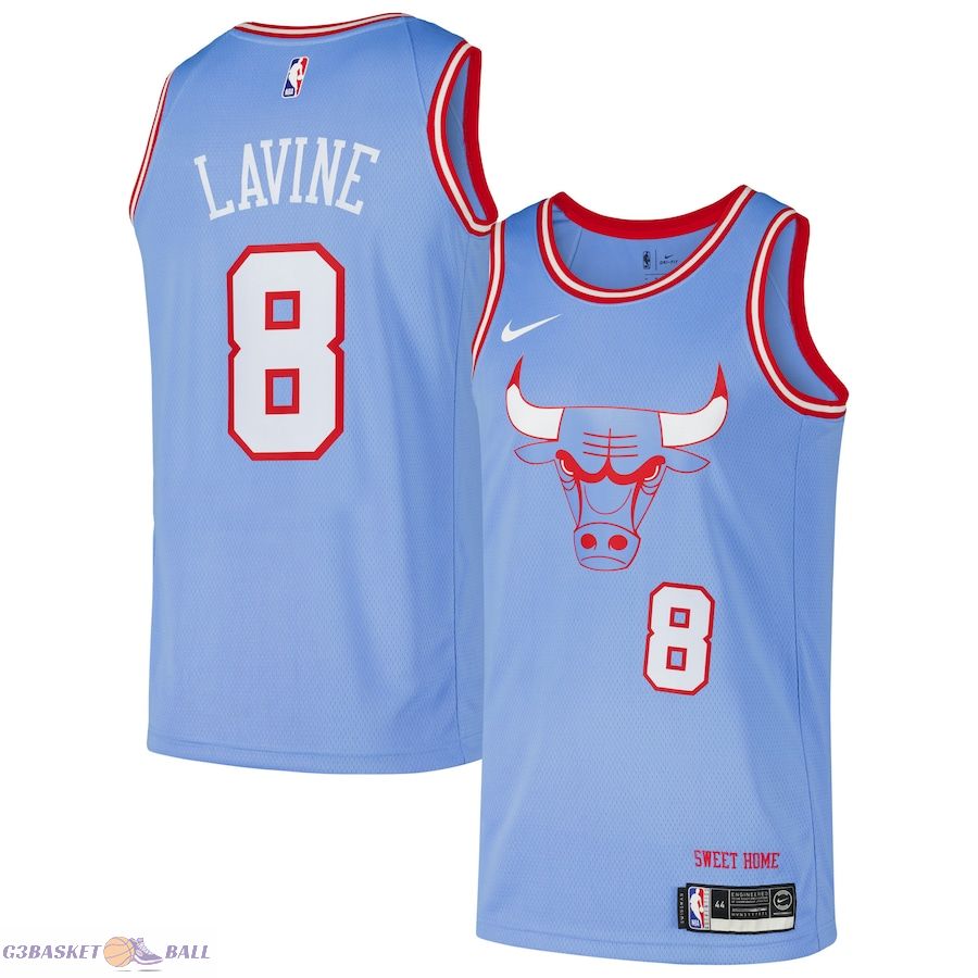 Men's Chicago Bulls Zach LaVine Blue Swingman Player Jersey - City Edition