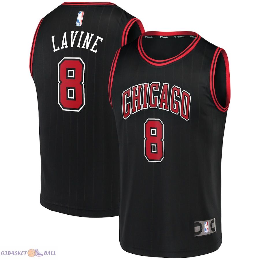 Men's Chicago Bulls Zach LaVine Fanatics Black Fast Break Team Replica Jersey - Statement Edition