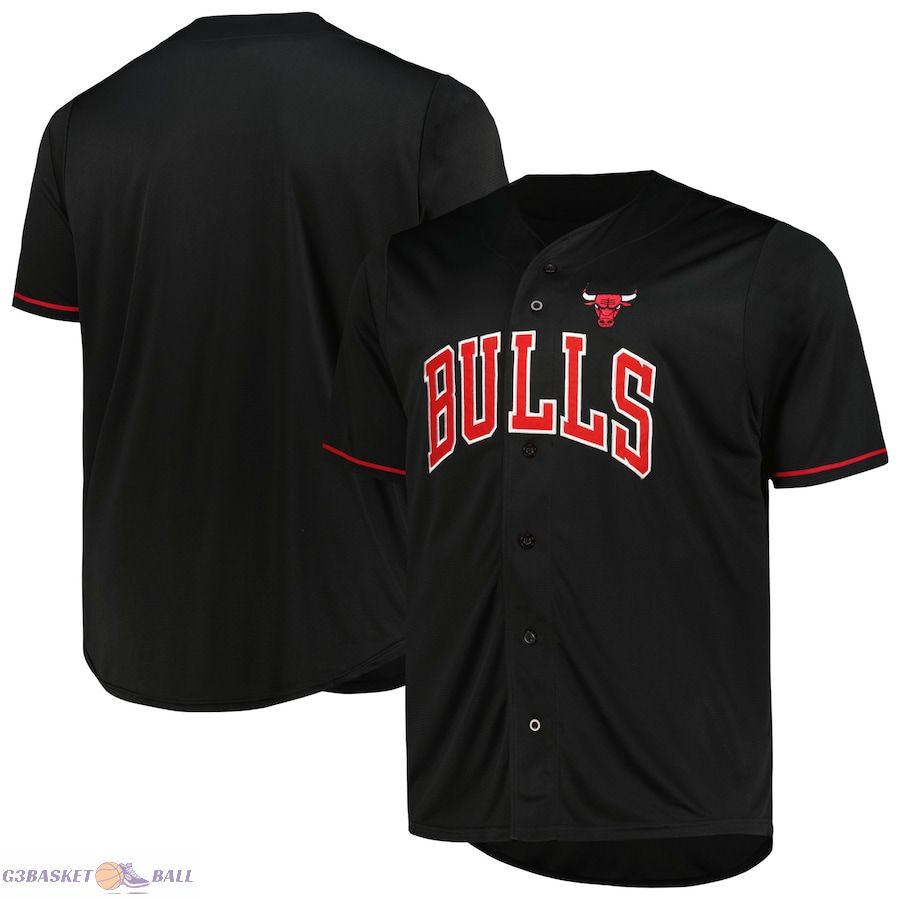 Men's Chicago Bulls Profile Black Big & Tall Pop Jersey