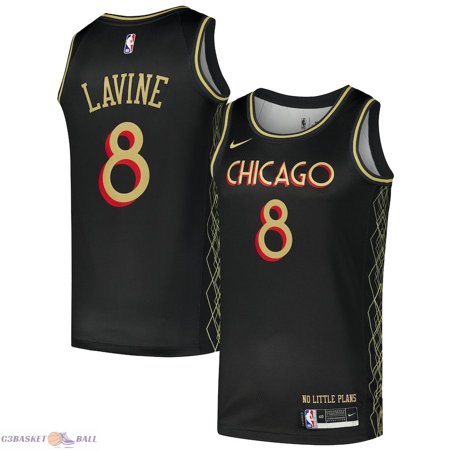 Men's Chicago Bulls Zach LaVine Black Swingman Player Jersey - City Edition