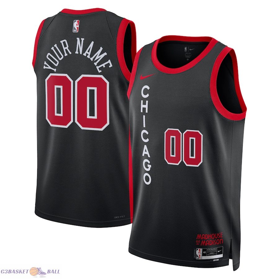 Unisex Chicago Bulls Black 2023/24 Custom Swingman Jersey - City Edition