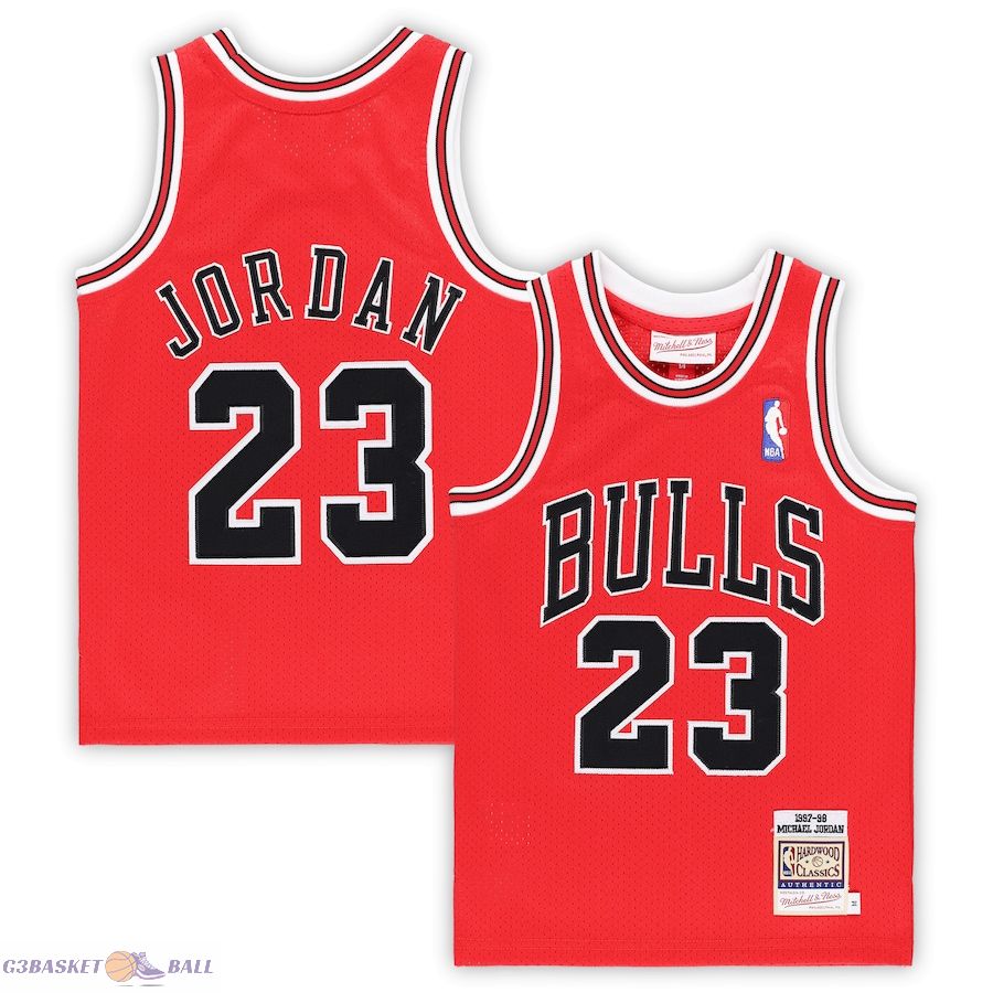 Preschool Chicago Bulls Michael Jordan Mitchell & Ness Red 1997/98 Hardwood Classics Authentic Jersey