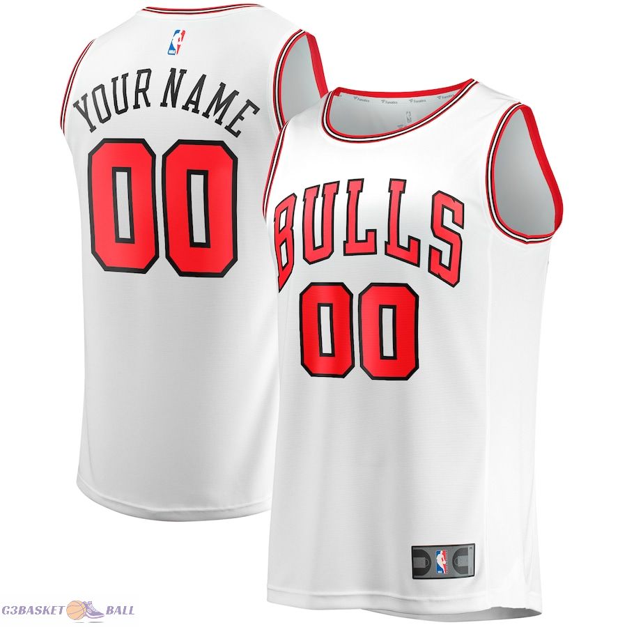 Youth Chicago Bulls Fanatics White Fast Break Replica Custom Jersey - Association Edition