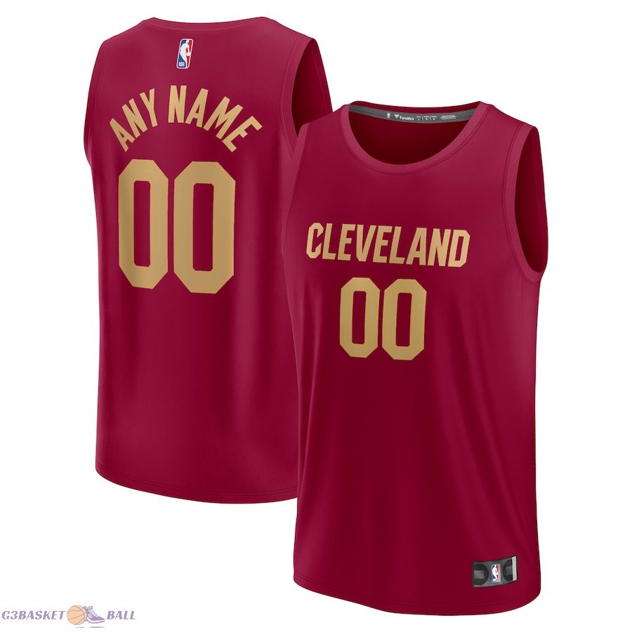 Men's Cleveland Cavaliers Fanatics Wine Fast Break Custom Jersey - Icon Edition