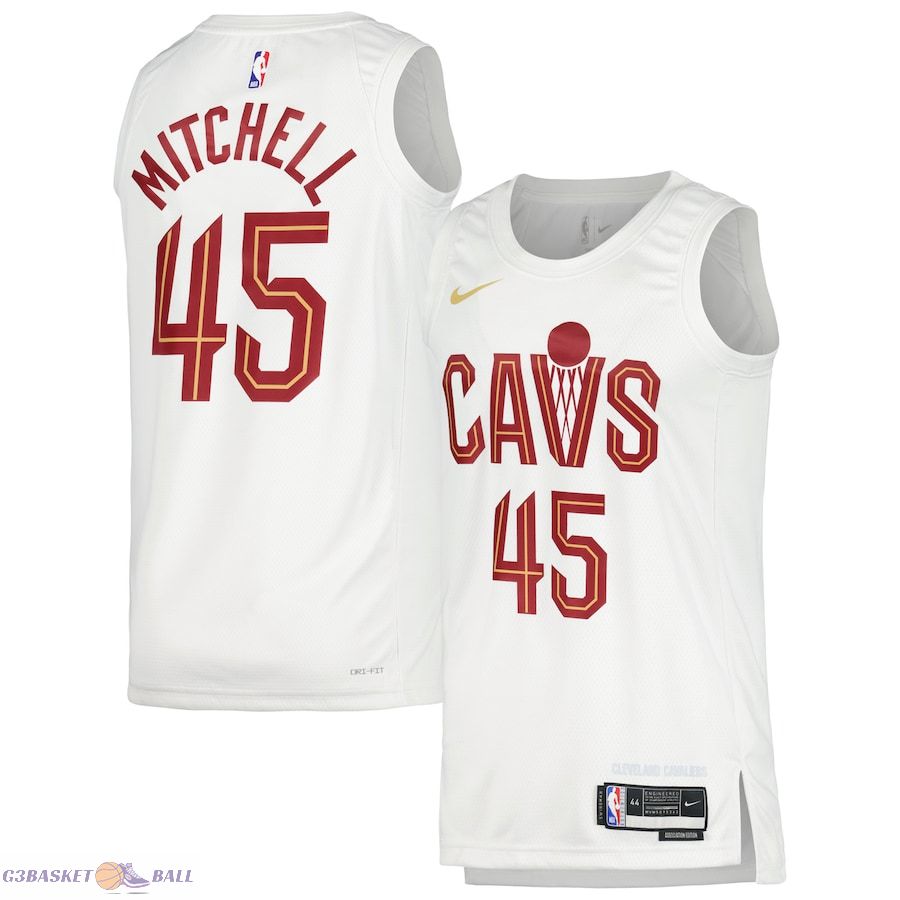 Unisex Cleveland Cavaliers Donovan Mitchell White Swingman Jersey - Association Edition