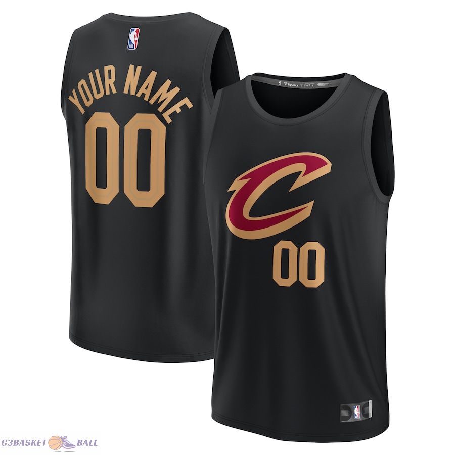 Men's Cleveland Cavaliers Fanatics Black Fast Break Custom Jersey - Statement Edition