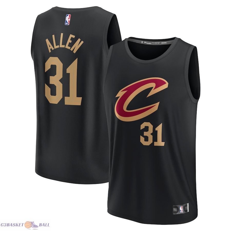 Men's Cleveland Cavaliers Jarrett Allen Fanatics Black Fast Break Replica Jersey - Statement Edition