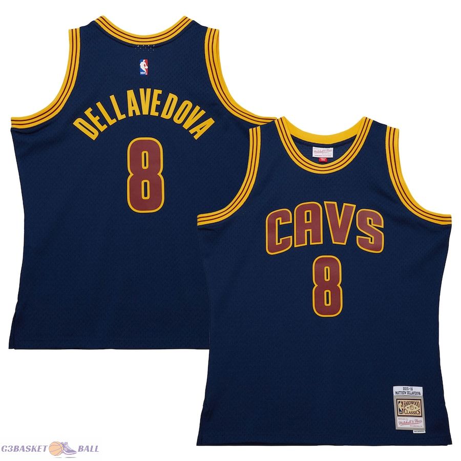 Men's Cleveland Cavaliers Matthew Dellavedova Mitchell & Ness Navy 2015/16 Hardwood Classics Swingman Jersey