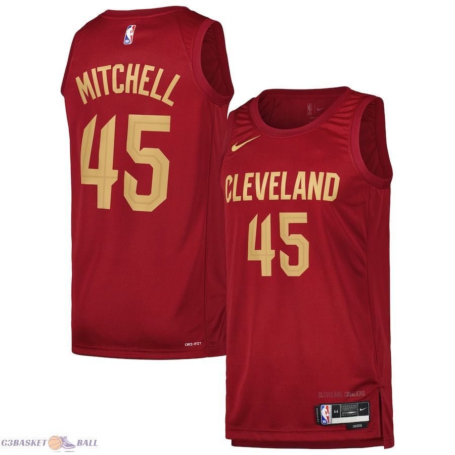 Men's Cleveland Cavaliers Donovan Mitchell Wine Swingman Player Jersey - Icon Edition