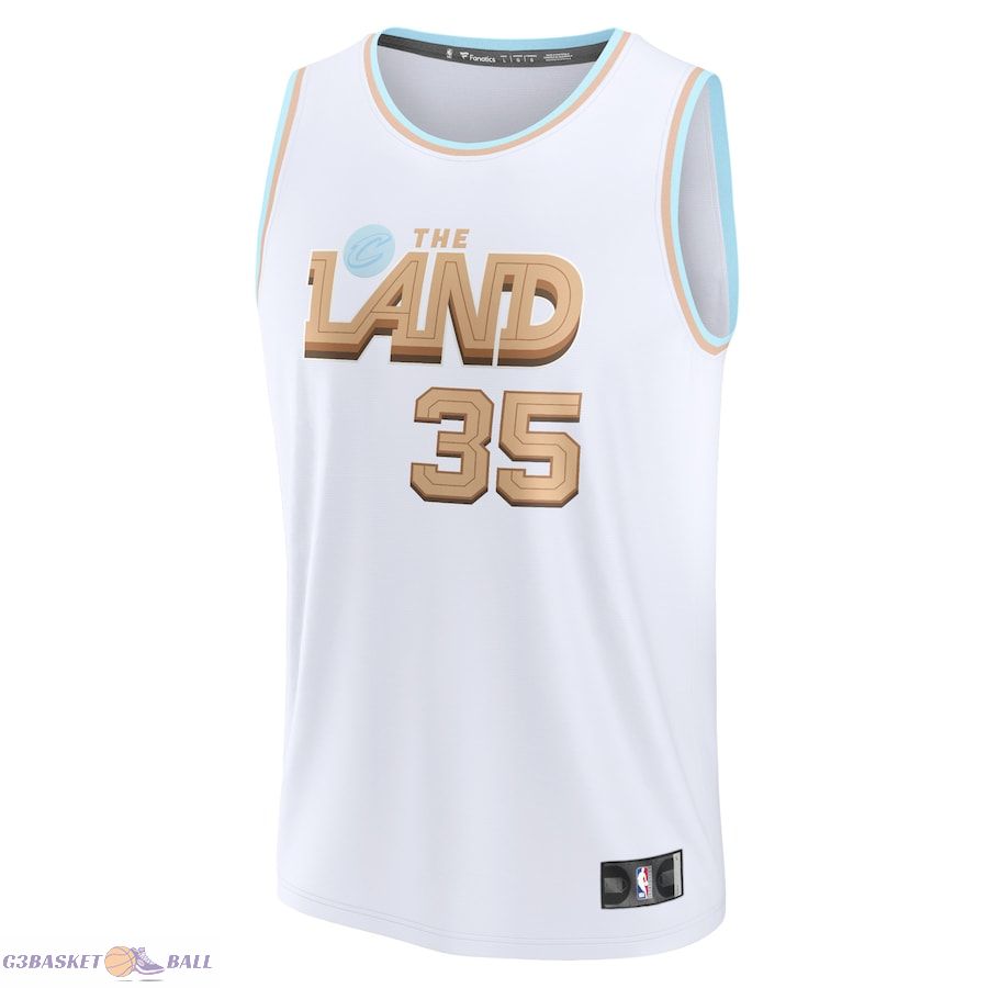 Men's Cleveland Cavaliers Isaac Okoro Fanatics White Fastbreak Jersey - City Edition