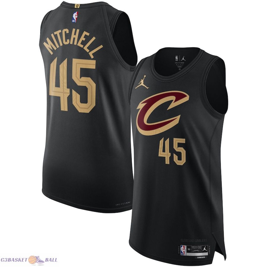 Men's Cleveland Cavaliers Donovan Mitchell Jordan Brand Black Authentic Player Jersey - Statement Edition