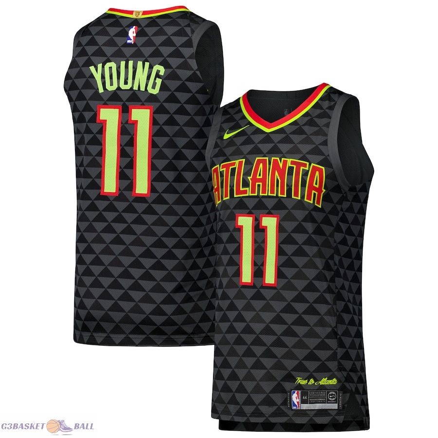 Men's Atlanta Hawks Trae Young Black Authentic Player Jersey - Icon Edition