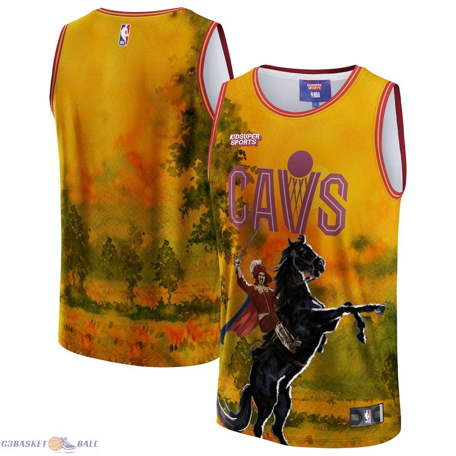 Unisex Cleveland Cavaliers NBA & KidSuper Studios by Fanatics Gold Hometown Jersey