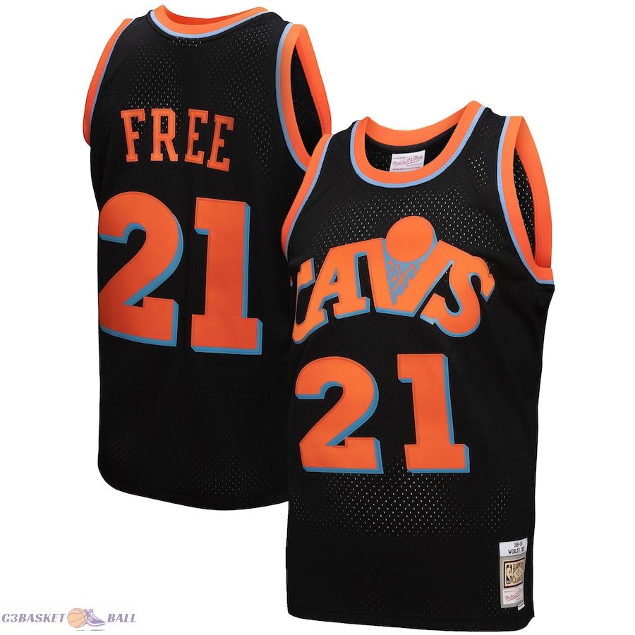 Men's Cleveland Cavaliers Mitchell & Ness Black 1984-85 Hardwood Classics World B. Free Reload 3.0 Swingman Jersey