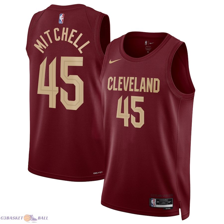 Unisex Cleveland Cavaliers Donovan Mitchell Wine Swingman Jersey - Icon Edition