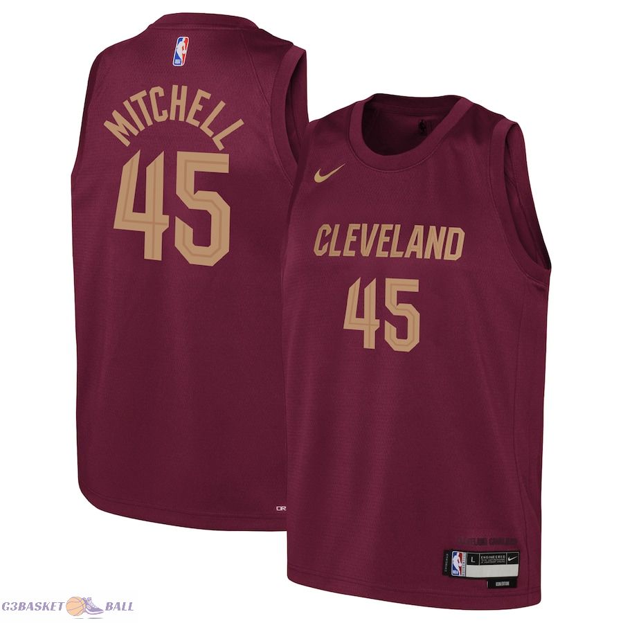 Youth Cleveland Cavaliers Donovan Mitchell Wine Swingman Jersey - Icon Edition