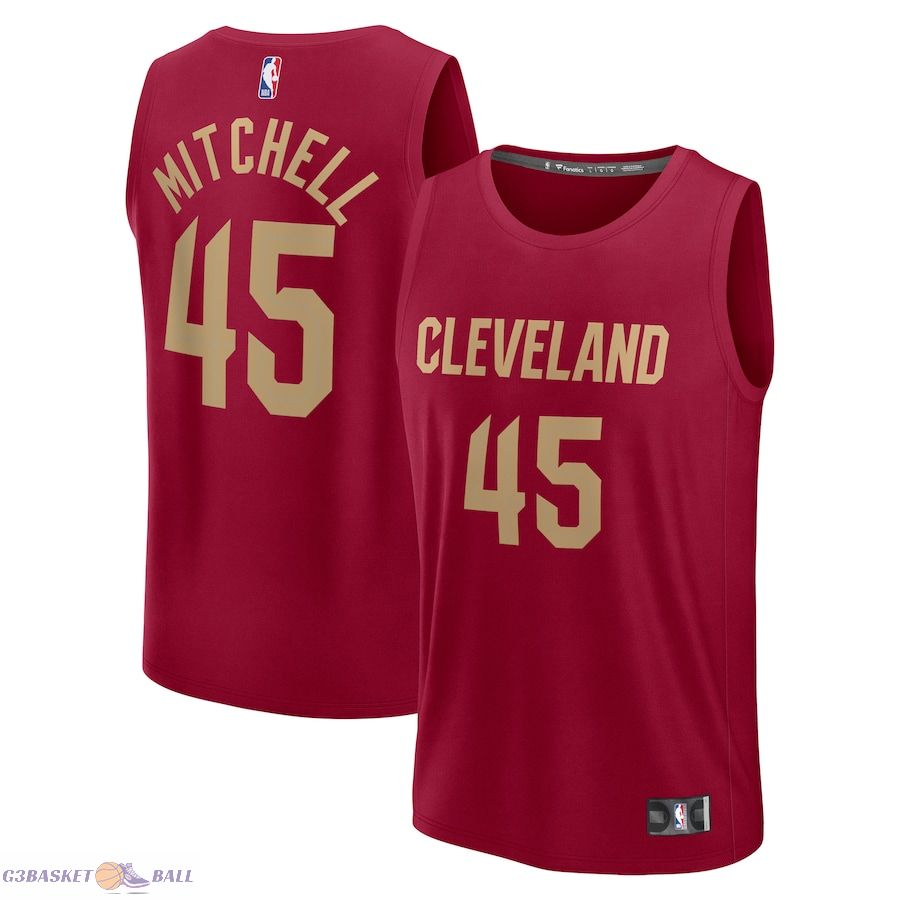 Youth Cleveland Cavaliers Donovan Mitchell Fanatics Wine Fast Break Player Jersey - Icon Edition