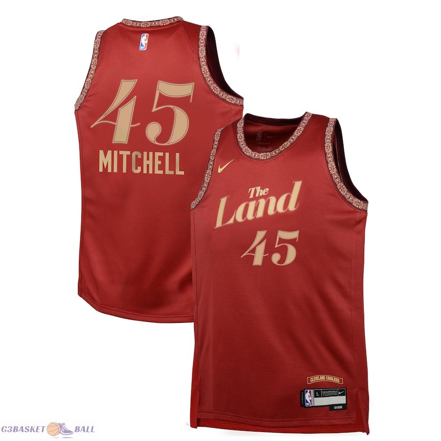 Youth Cleveland Cavaliers Donovan Mitchell Wine Swingman Replica Jersey - City Edition