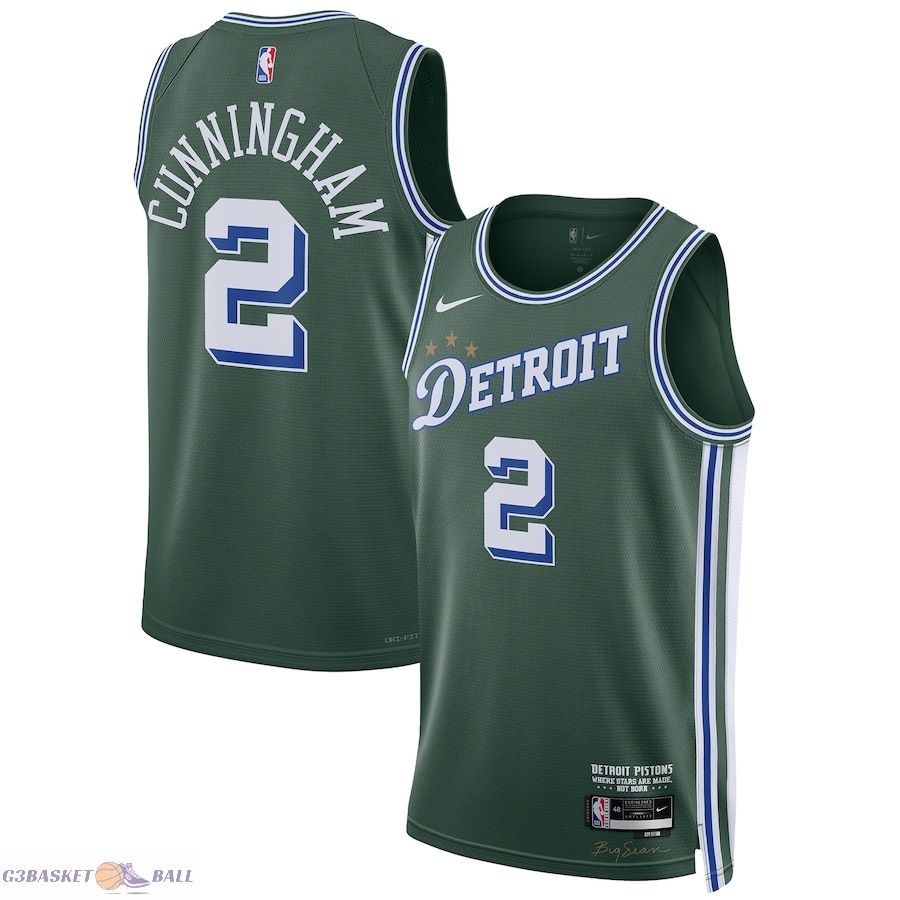 Unisex Detroit Pistons Cade Cunningham Green 2022/23 Swingman Jersey - City Edition