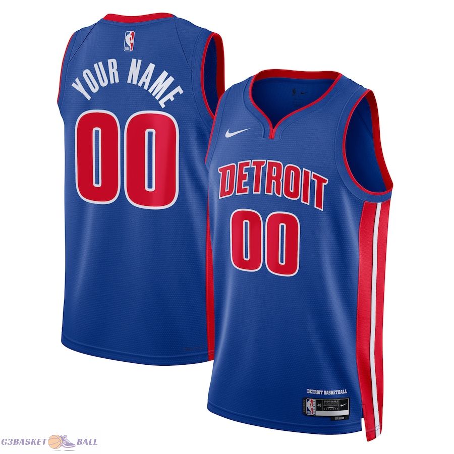 Unisex Detroit Pistons Blue Swingman Custom Jersey - Icon Edition