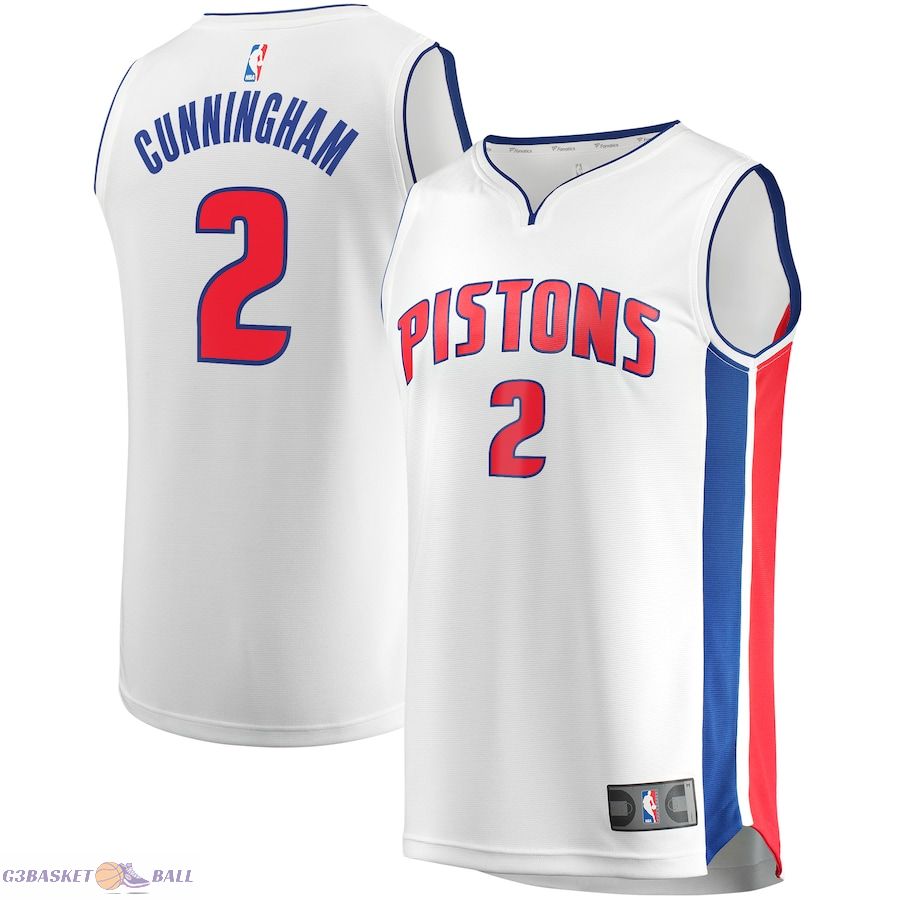 Men's Detroit Pistons Cade Cunningham Fanatics White Fast Break Replica Jersey - Association Edition