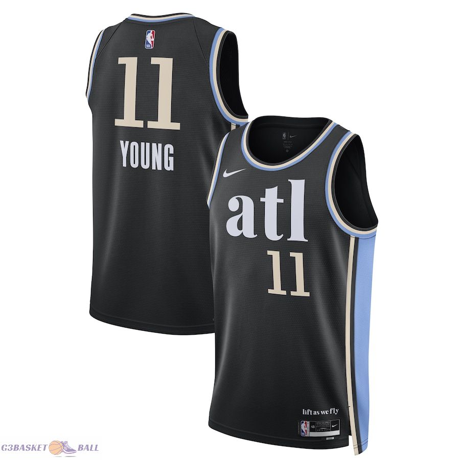 Unisex Atlanta Hawks Trae Young Black 2023/24 Swingman Jersey - City Edition