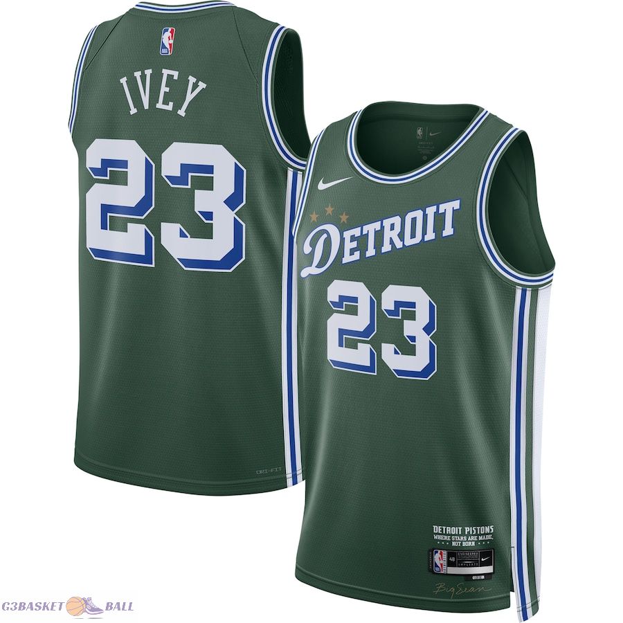 Men's Detroit Pistons Jaden Ivey Green 2022/23 Swingman Jersey - City Edition