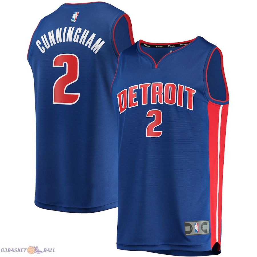 Men's Detroit Pistons Cade Cunningham Fanatics Blue 2021 NBA Draft First Round Pick Fast Break Replica Jersey - Icon Edition