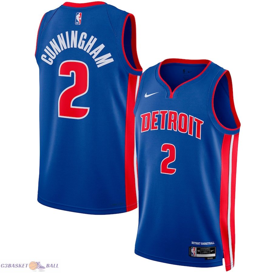 Unisex Detroit Pistons Cade Cunningham Blue Swingman Jersey - Icon Edition