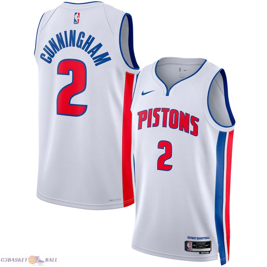 Unisex Detroit Pistons Cade Cunningham White Swingman Jersey - Association Edition