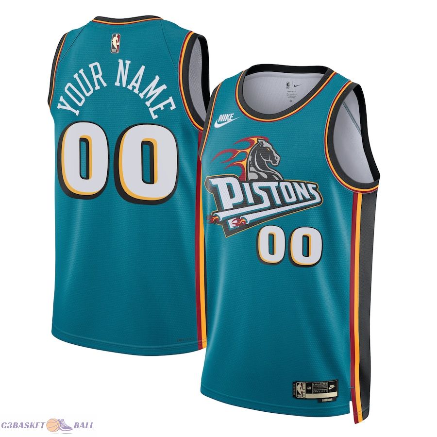 Unisex Detroit Pistons Teal 2022/23 Custom Swingman Jersey - Classic Edition