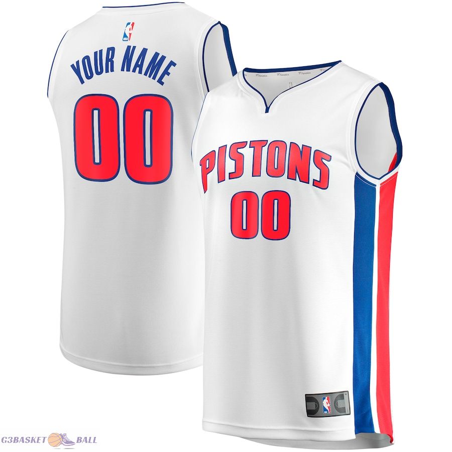 Youth Detroit Pistons Fanatics White Fast Break Replica Custom Jersey - Association Edition