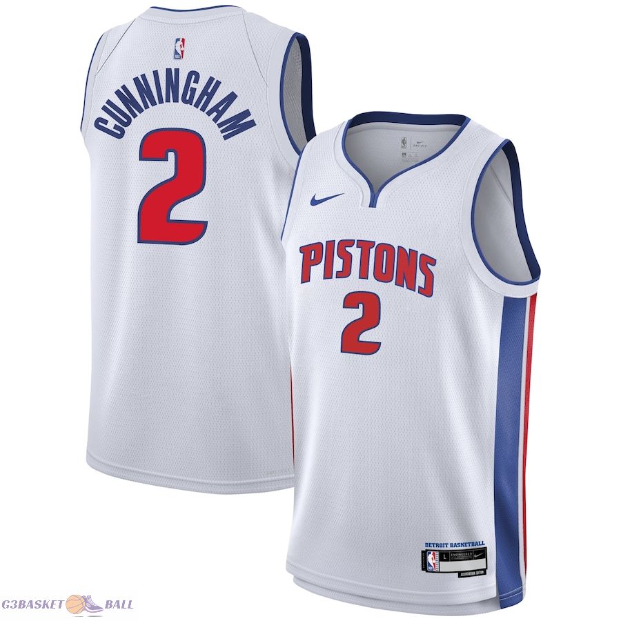 Youth Detroit Pistons Cade Cunningham White Swingman Jersey - Association Edition