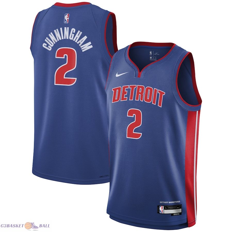 Youth Detroit Pistons Cade Cunningham Blue Swingman Jersey - Icon Edition