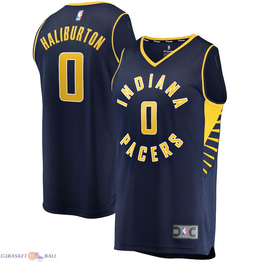 Men's Indiana Pacers Tyrese Haliburton Fanatics Navy 2021/22 Fast Break Replica Jersey - Icon Edition